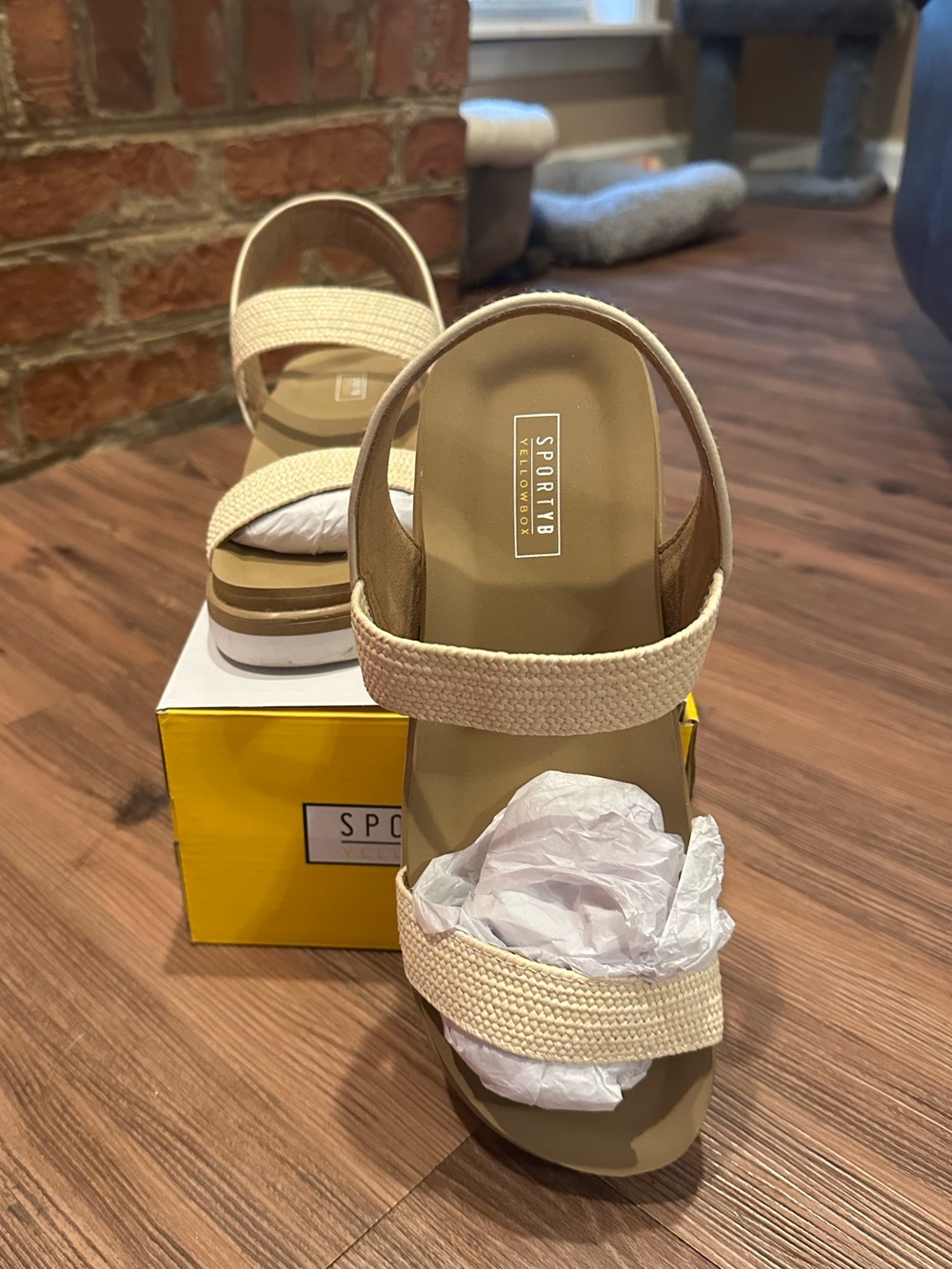 Yellow box  ivory  Strap Women's Sandal